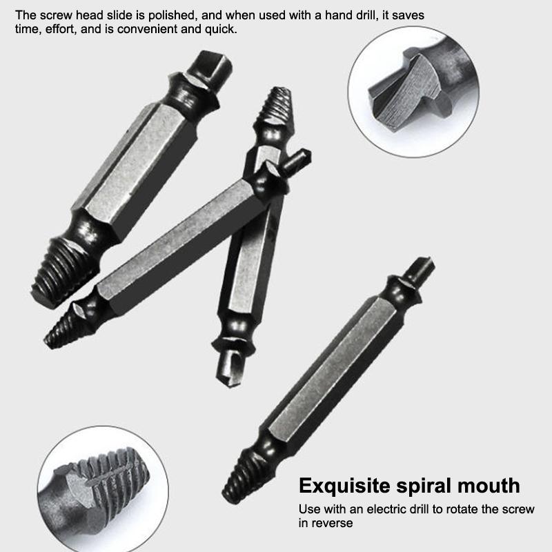 5Pcs Damaged Screw Extractor Set HSS Drill Bit Stripped Broken Remover Small Easily Quickly Take Out Kit Easy Demolition Power