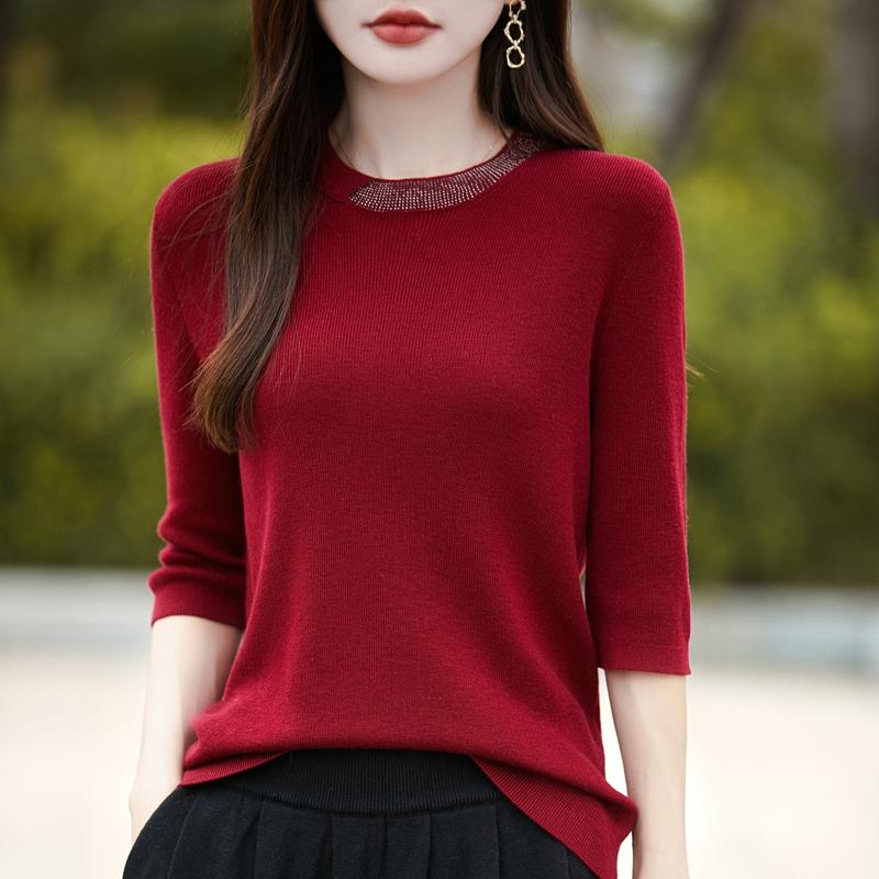 

Женский кашемировый жилет Qinghe кашемир 50% шерсть 50% шелк Женский осенне-зимний кашемировый жилет мягкий и теплый XL красный