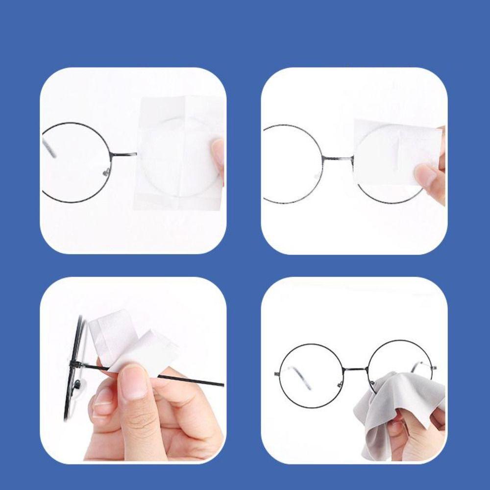100Pcs/Box Portable Glasses Cleaning Cloth Disposable Glasses Cleaning Wipes