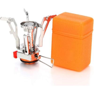 Tragbare Campingkocher Rucksackkocher mit Piezozündung Stabile Halterung Windabweisend Campingkocher für Outdoor-Camping Wandern Kochen