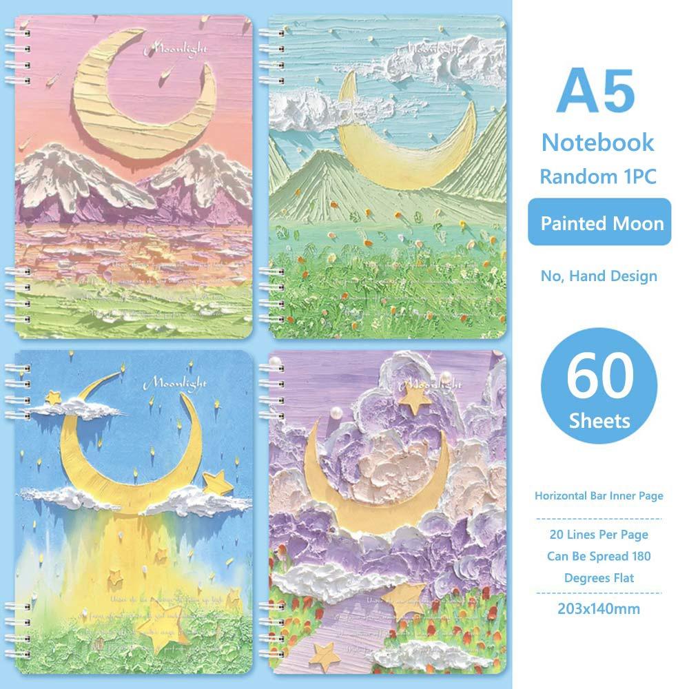 Thickened A5 Spiral Notebooks Color Perforated Pages Notepad Horizontal Line Inner Pages Hand Account Book Hand Account Book