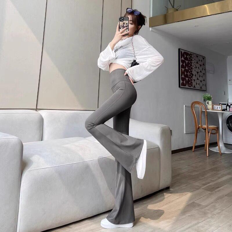 

Women s High-Waisted Micro-Flared Sharkskin Yoga Pants - Plus Size, Slimming, Spring/Summer 2026 L [Fit for 110-135 lbs]