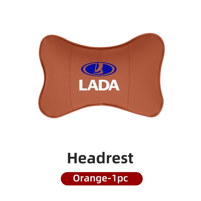 Leather Car Headrest Lumbar Support Backrest Neck Pillow Accessories For Lada Priora Sedan Sport Kalina Granta Vesta Niva Largus