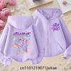 2025 New Purple Jacket Boys' and Girls' Sportswear Children's Top Hoodie KPop Devil Hunter Zipper Hoodie