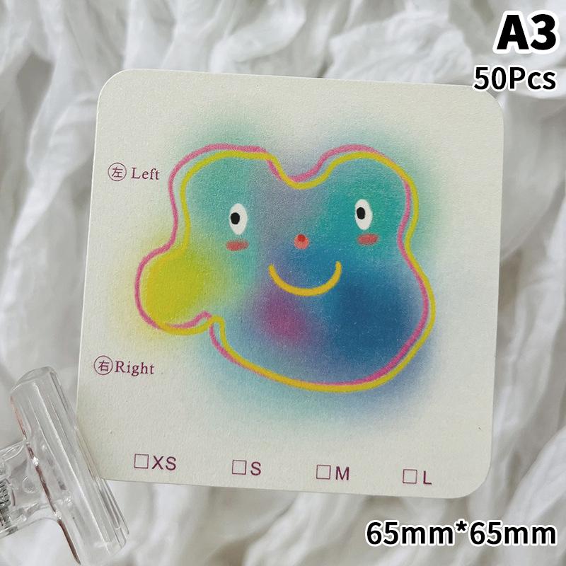 50Pcs Press On Nail Cardboard Cards 6.5X6.5Cm 8X8Cm Cartoon Pattern Nail Art Display Photo Props Card False Nail Tips Manicure