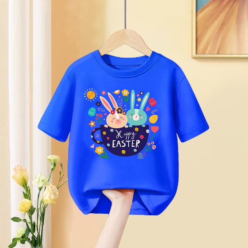 Koszulka dziecięca Królik i Króliczek Kreskówka Ubrania Dziecięce Bluzka z krótkim rękawem Koszulka letnia 2-14T