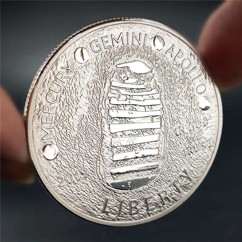 

US Lunar Landing Commemorative Coin, Amazon Coin, US Gold and Silver Coins, Commemorative Badge, Wish Coin срібний