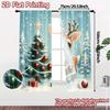 2pcs  Curtains Cute Reindeer Christmas Tree Snow Chic Fashionable Curtains Versatile Polyester Curtains Versatile All Suitable