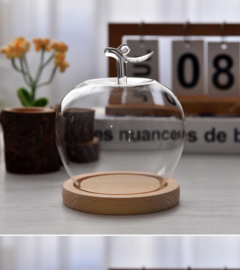 Christmas Eve Apple Preserved Flower Glass Dome Figurine with Clay Craft