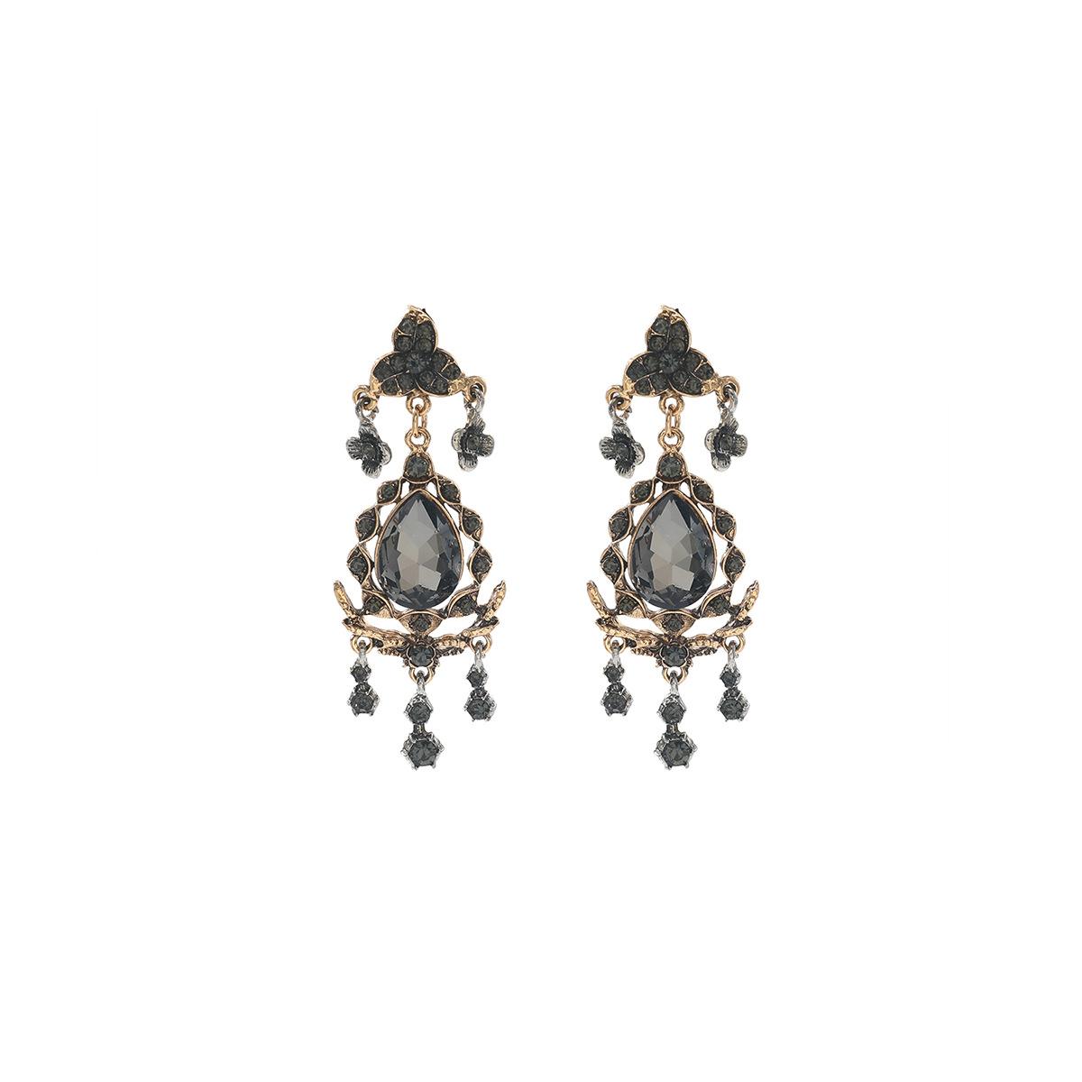 Exaggerated big multi-layer droplet shaped pendant earrings Bohemian style women s fashionable earrings