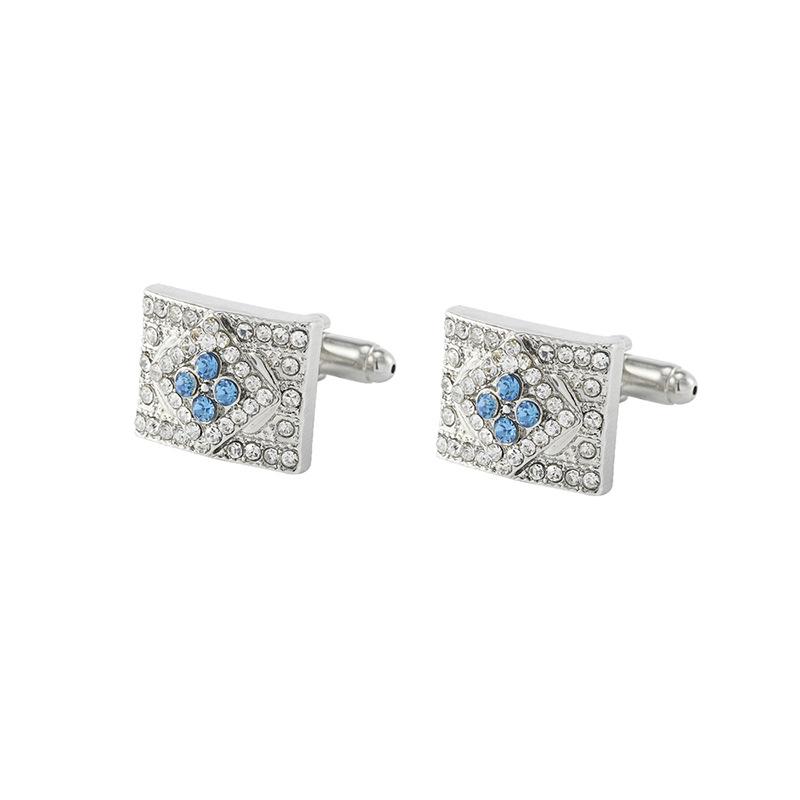 Diamond-Encrusted Metal Sleeves, High-Grade French Alloy Cufflinks, Simple Round Men'S Shirt Buckles