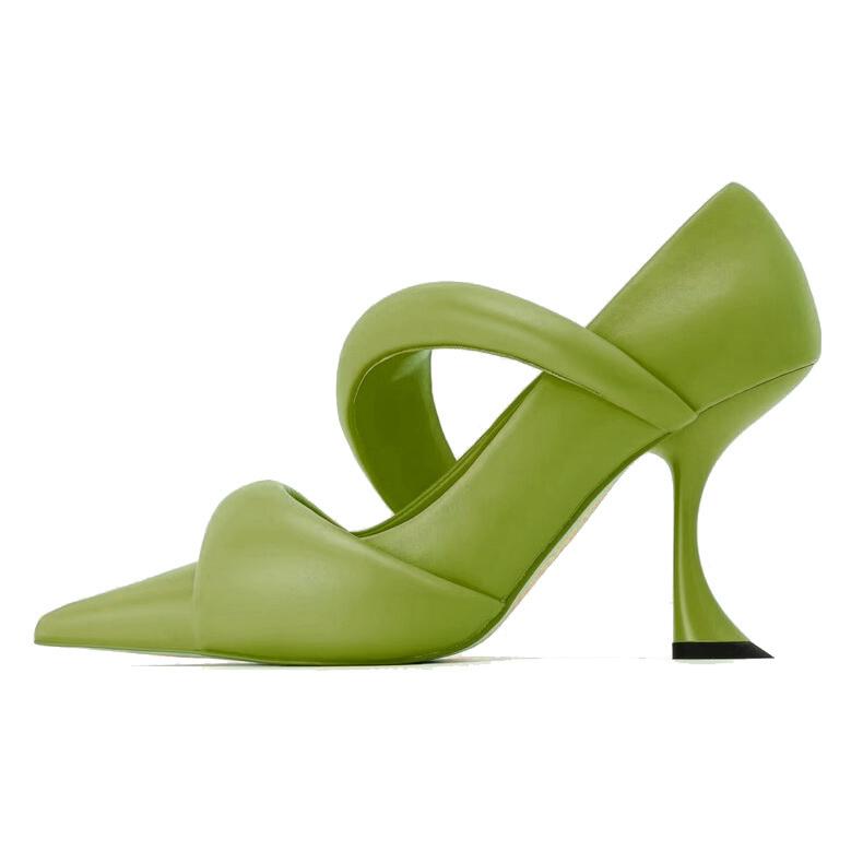 

Модный бренд Туфли на каблуке-рюмочке с острым носком Модные туфли на высоком каблуке в стиле показа мод Весна Осень Женские Сексуальные Вечерние для вечеринок Для работы Телесные туфли 34-43 42