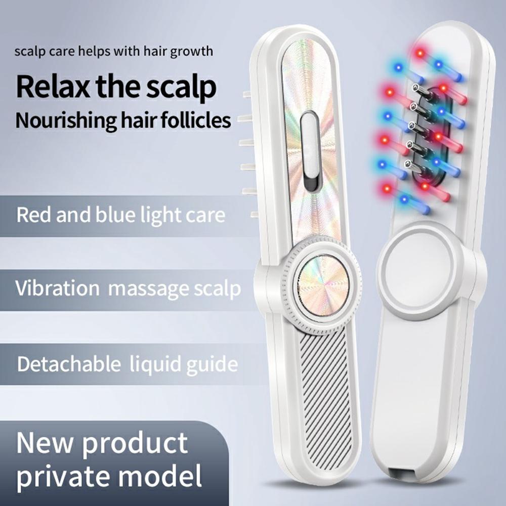 

Red/Blue Light Hair Care Massager Comb with Liquid Guide,Vibration,CE Certified Pink