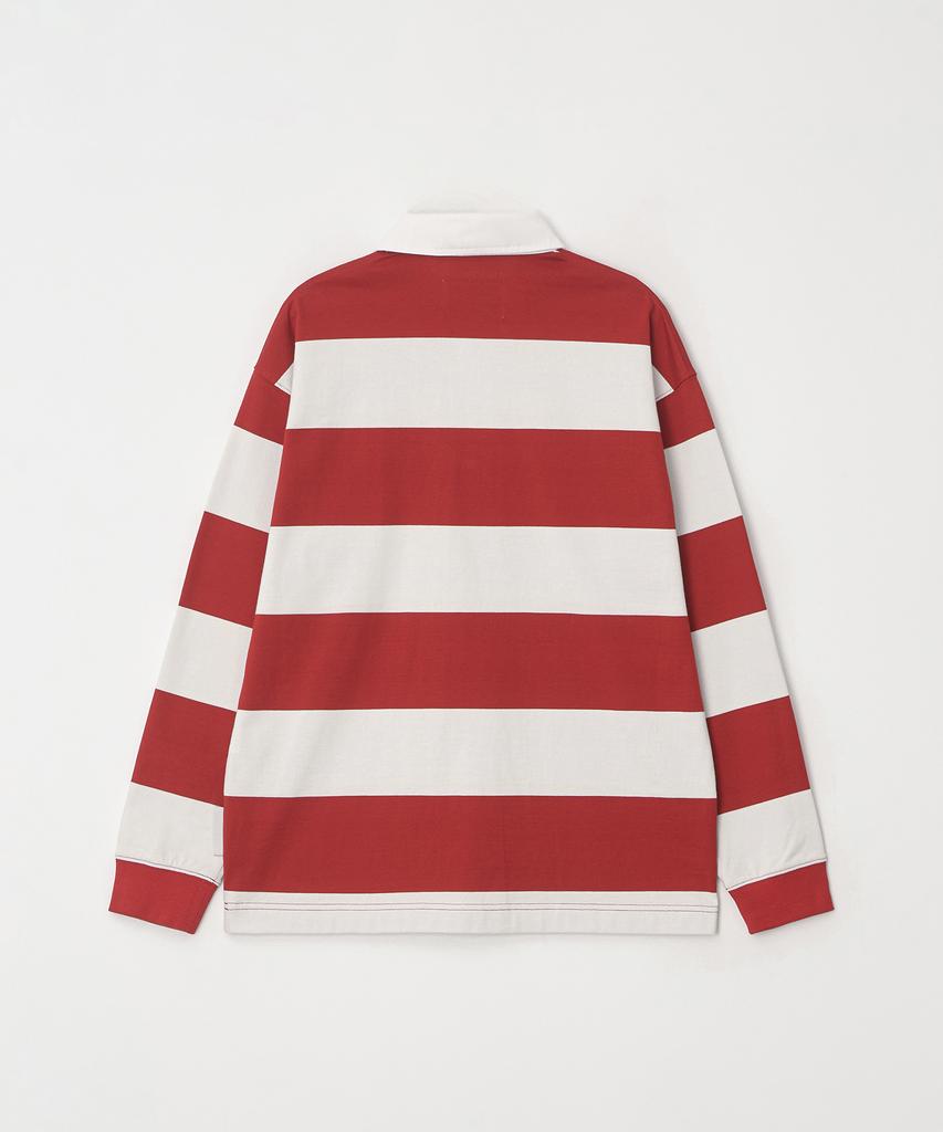DTHIRTYONE Striped Long Sleeve Rugby Shirt (Red)
