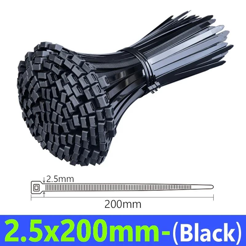 600/100x Self Locking Cable Ties Plastic Nylon Adjustable Cord Ties Straps Fastening Fixed Loop Home Office Cables Tie Fastener