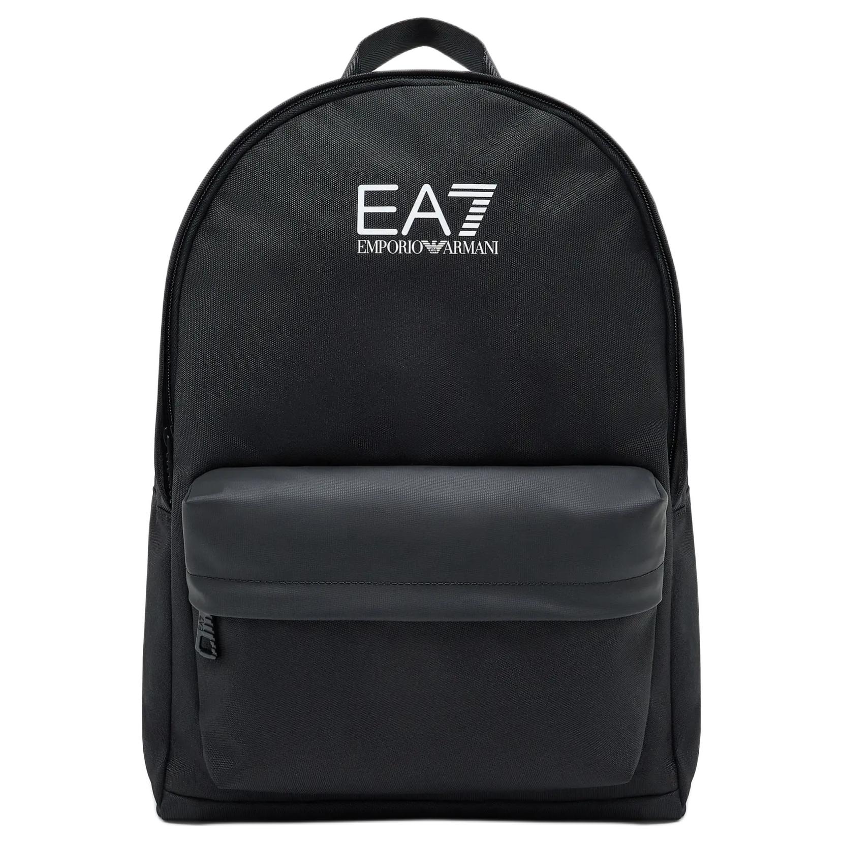 Emporio Armani Large Capacity Logo Print Polyester Backpack Unisex Backpack Black 7X000390AF19722UC001 Basic Set (Bag)