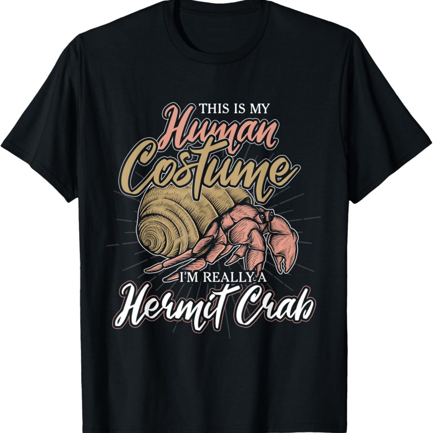 

Подарок аквариумисту Водное существо Морское животное Забавная футболка с раком-отшельником XXXXXL чёрный