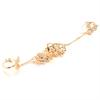 Fashion Rhinestone Hollowed Butterfly Link Finger Ring Adjustable Women Jewelry
