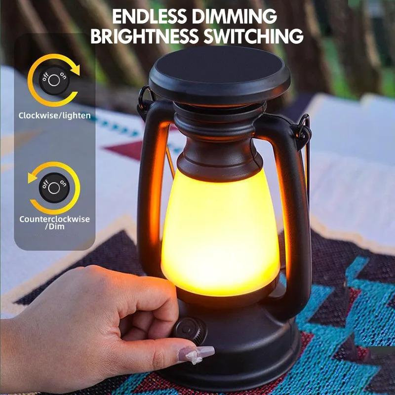 Solar Camping Lights Ambient Light, Vintage Horse Lamp, LED Table Lamp, Picnic Hanging Lantern, Outdoor Decorative Retro Lantern