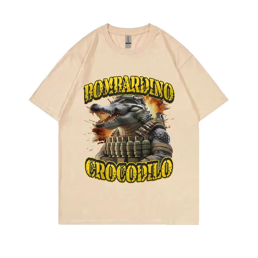 Bombardiro Crocodilo Graphic Tshirt Italian Brainrot Funny Tshirt Men Women Casual Joke Humor T-shirt Male Fashion Streetwear