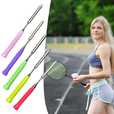 Dispositivo de entrenamiento de raqueta de bádminton, mango antideslizante, diseño realista, construcción de acero inoxidable, entrenador de swing de bádminton