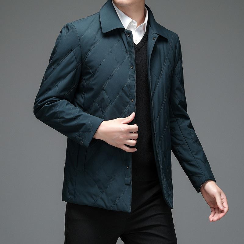 Wintermantel, Baumwollgefütterter Herrenmantel, Baumwollgefütterter Business-Reversmantel für Männer mittleren und älteren Alters, Herrenoberteil, Gefütterte Jacke, Papas Outfit