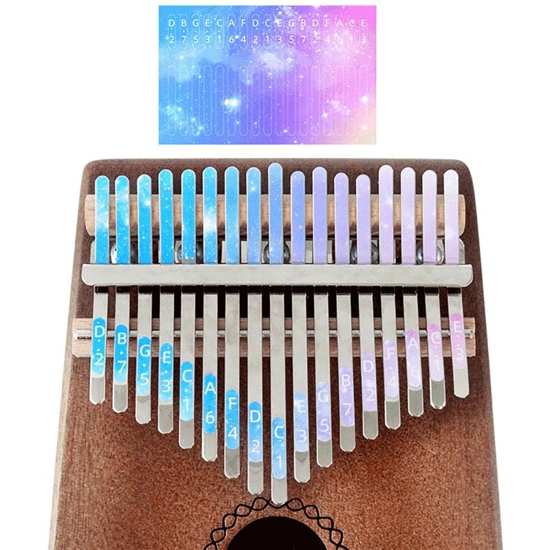 Notitie stickers voor 21 toetsen Kalimba Verbetert Leer- en Speelervaring, Waterdichte Duimpiano Stickers Notitie Labels