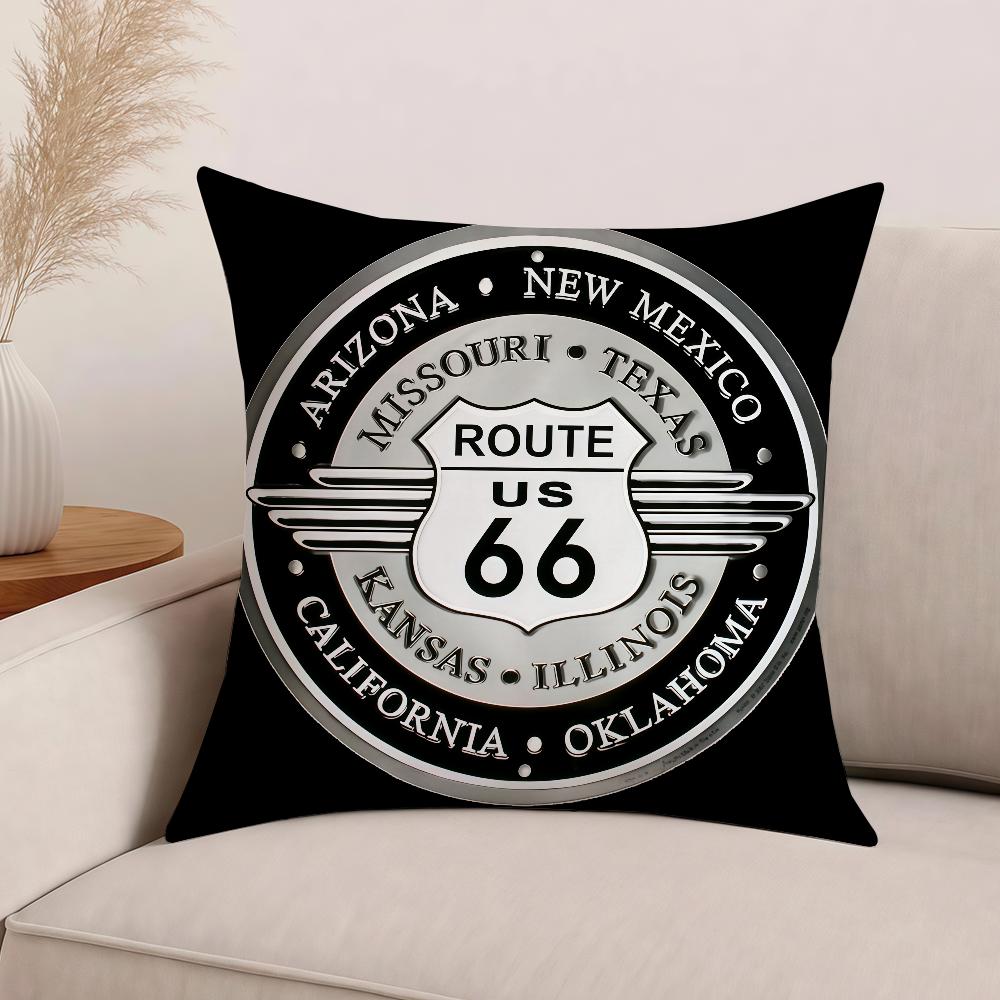 Fashion US Route 66 Pillow Case Office Cushions Suitable For Sofa Car Bedroom Decorative Cushion Cover