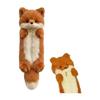 Pen Case, Animal Pencil Case, Stuffed Toy Pouch, Large Capacity, Zipper Design, Cute Fluffy, Fox Shape, Multi-functional, Makeup Pouch Accessory