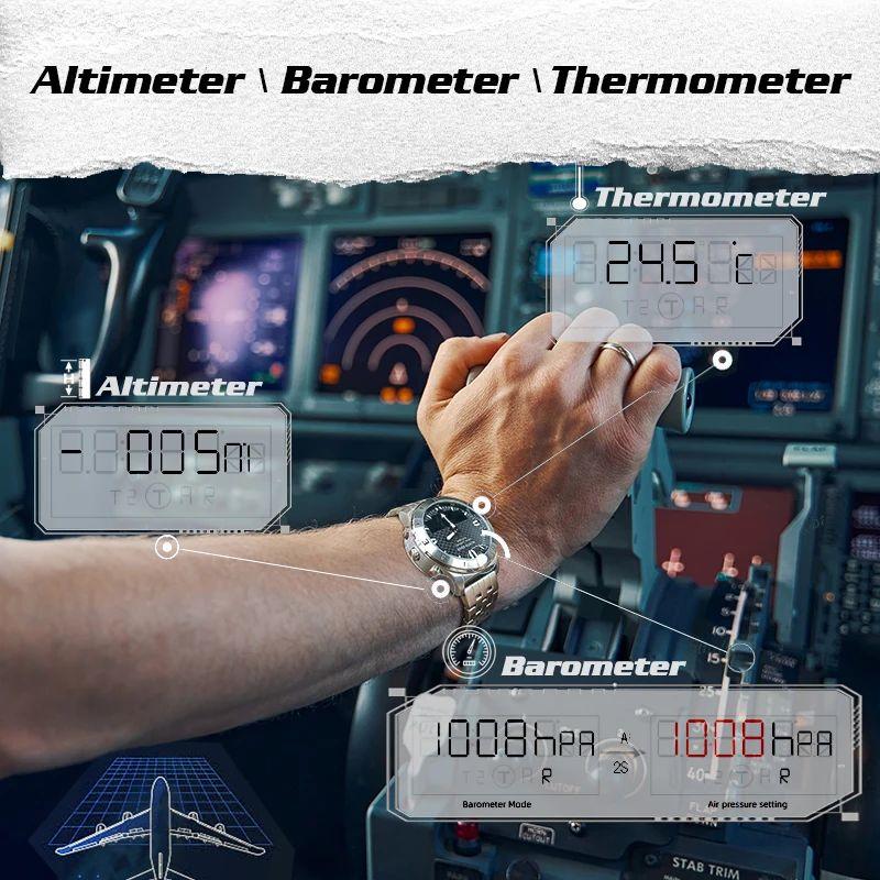 NORTH EDGE Men's Sports Digital Watches Business Luxury Watch For Men Waterproof 50M Altimeter Barometer Compass Luminous Clock