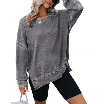 Women's Colorblocking Long Sleeve Loose Large Size Casual Sweatshirt Pullover