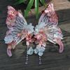 Mesh Large Butterfly Hairpin Imitation Pearl Flower Hair Clip Tassel Duckbill Clip  Wedding