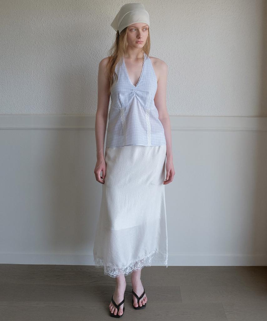 Tabert Bella Satin Long Skirt - White