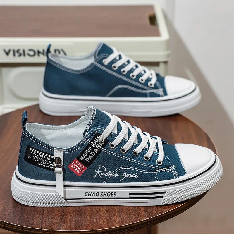 2025 Vară Nou Pantofi de Pânză cu Talpă Joasă pentru Bărbați Respirabili Casual Versatili Studențești Adidași Trendy pentru Tineret