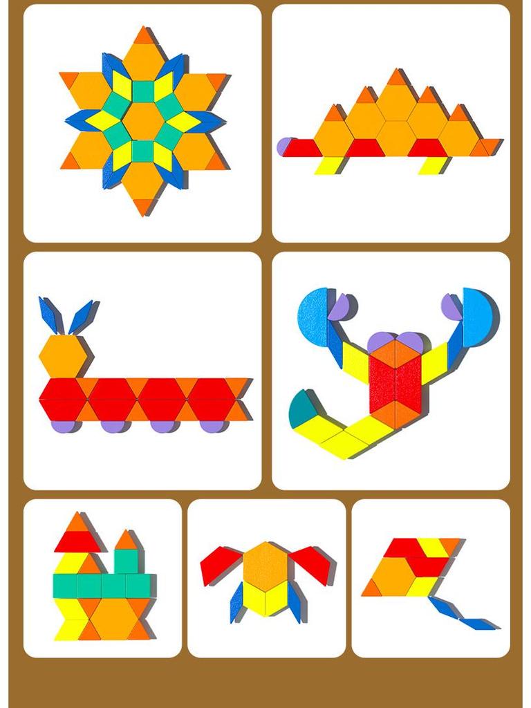Double-Sided Wooden Magnetic Puzzle & Drawing Board: Tangram & Geometric Building Blocks for Kids' Education