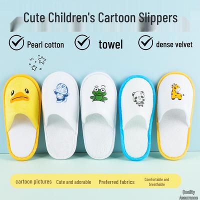 Dicke Baumwollpantoffeln mit Kinder-Cartoon-Print für Hotel- und Heimgebrauch