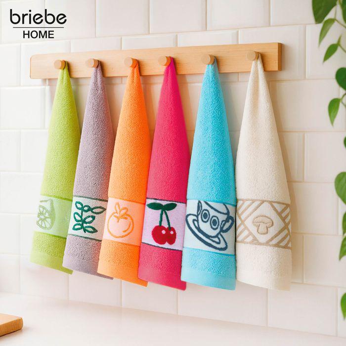Lot de 12 torchons de cuisine en éponge 100 % coton 50 x 45 cm Briebe PC12B Multicolore
