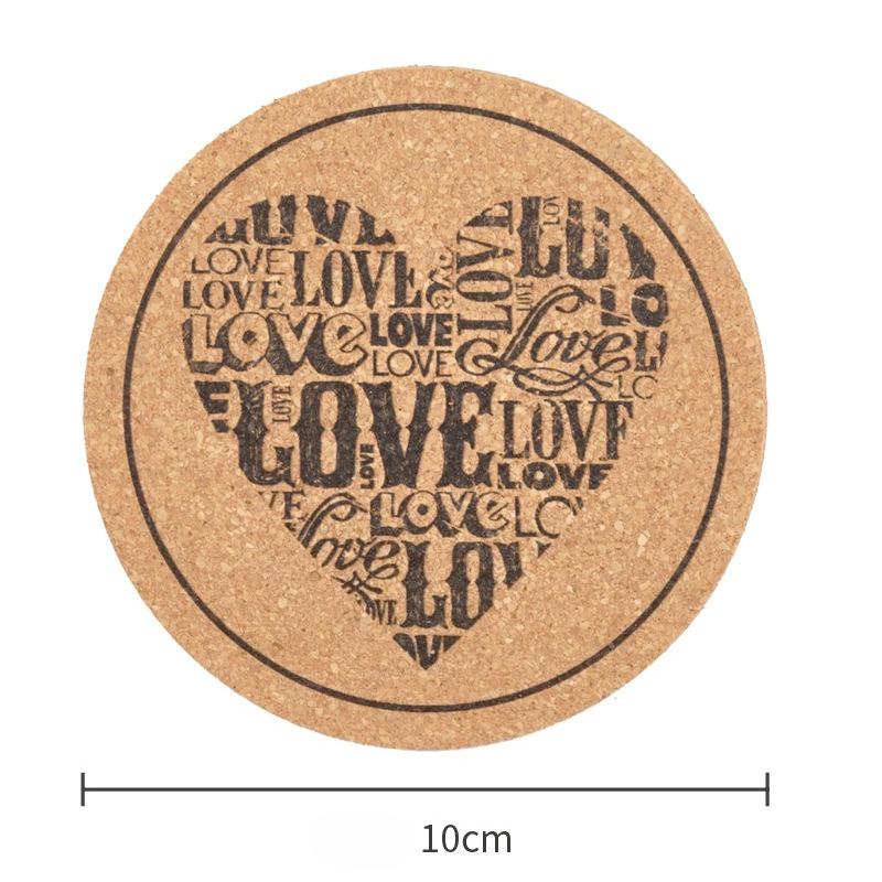 

Heat-insulating mat wooden mat car coffee coaster mat Nordic retro round cork coaster non-slip anti-scalding tea coaster