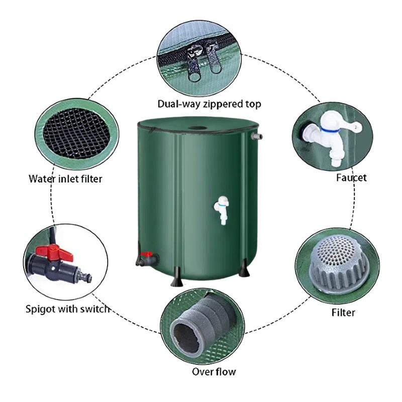Cross-Border Foldable Rainwater Collector: Portable, Multi-Functional, Large Storage Barrel for Outdoor and Garden Use.