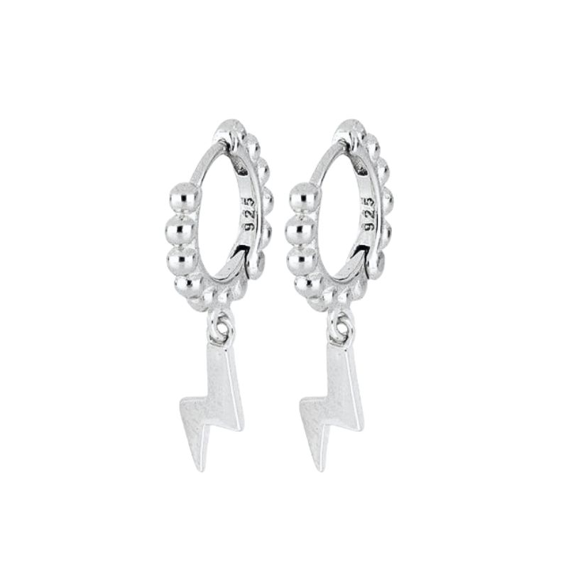 925 Silver Needle Vintage Gold Earrings for women Fashion Lightning Pendant Hoop Earrings Wedding High Luxury Jewelry