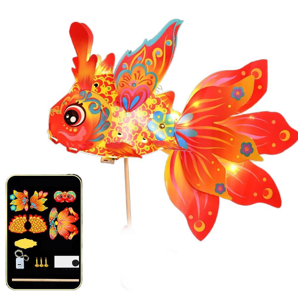With Led Light Handheld Fish Lantern Chinese  Glowing Handheld  Lantern  Spring Festival