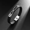 Metal Cuff Bracelet Sports Men's Silicone Bracelet Fashion Geometric Hollow Bracelet Men's Holiday Souvenir Gift