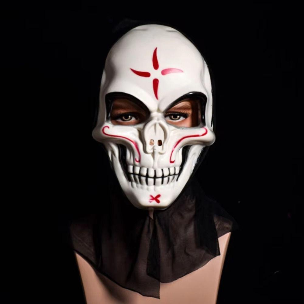 Spooky Skull Cosplay Mask Dress Up Full Face Mask Toy Performance Halloween Skull Mask  Gift