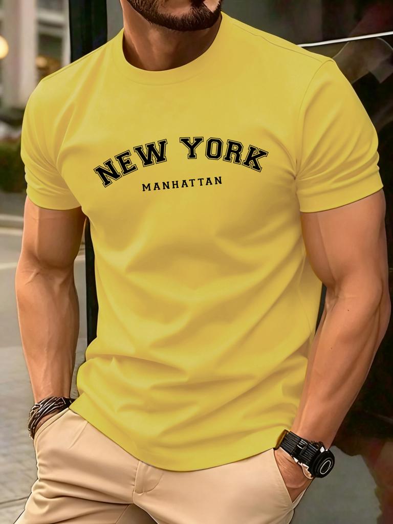 New York Manhattan Print TShirt For Men Cotton Casual T Shirts Fashion Loose Sportswear Unisex ONeck Summer Soft Clothes