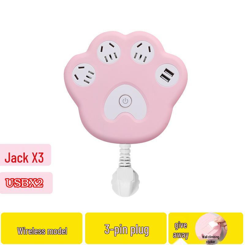 Creative Cat Paw Desktop Power Strip with USB - Multi-Outlet for Home or Office