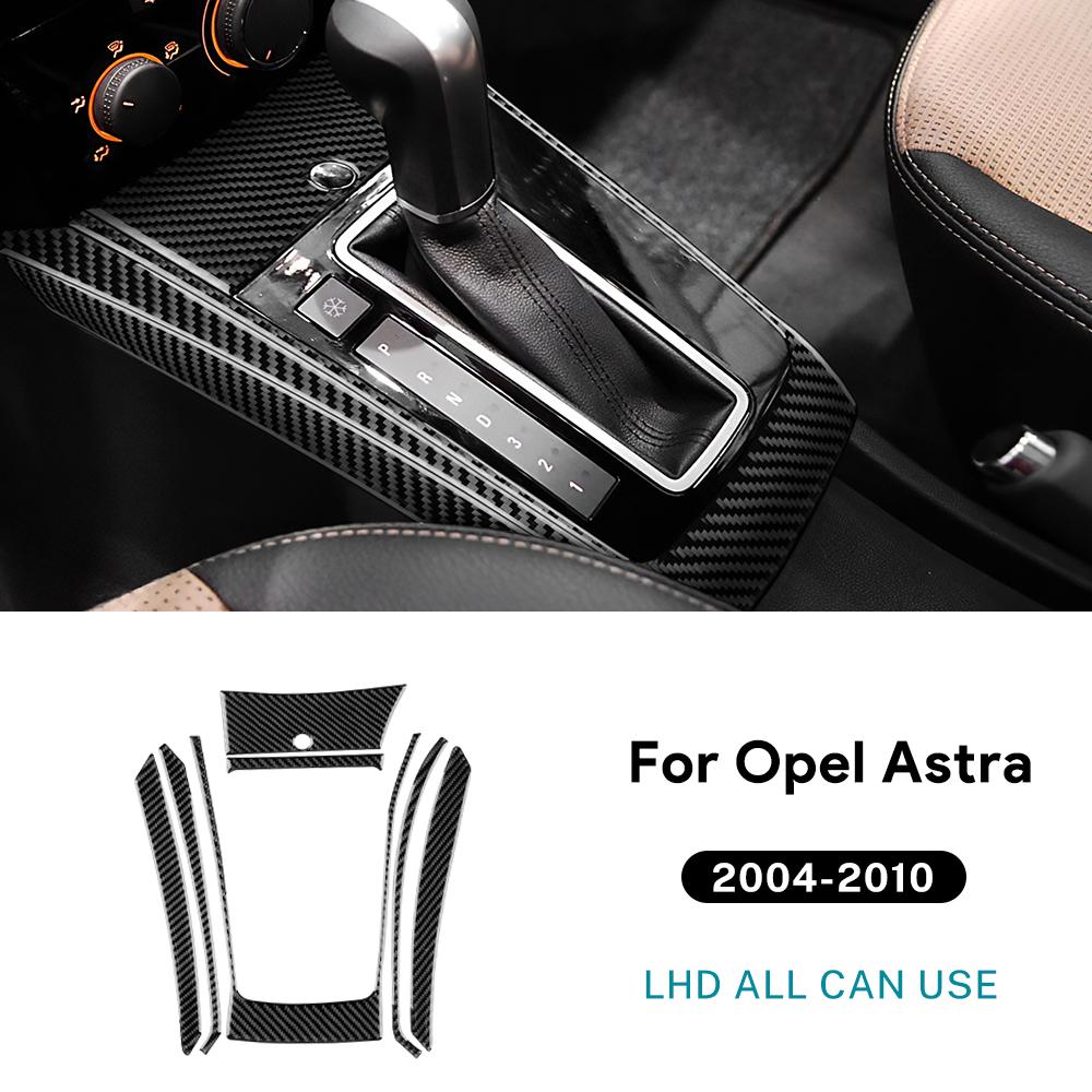 Real Soft Carbon Fiber Sticker For Vauxhall Opel Astra H MK5 2004 2005 2006 2007 2008 2009 2010 LHD RHD Car Gear Shift Panel Tri