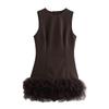 Jnleaog New Fall Women's Clothing Fashion Wind French Style Design Silk Net Stitching Jumpsuit Type Dress