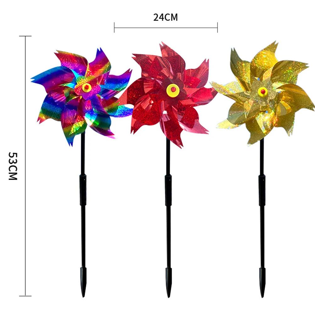 1-3pcs Bird Repeller Windmill Spinner 7/8 Leaves DIY Birds Deterrent Pinwheels for Outdoor Lawn Yard And Garden Home Decorations