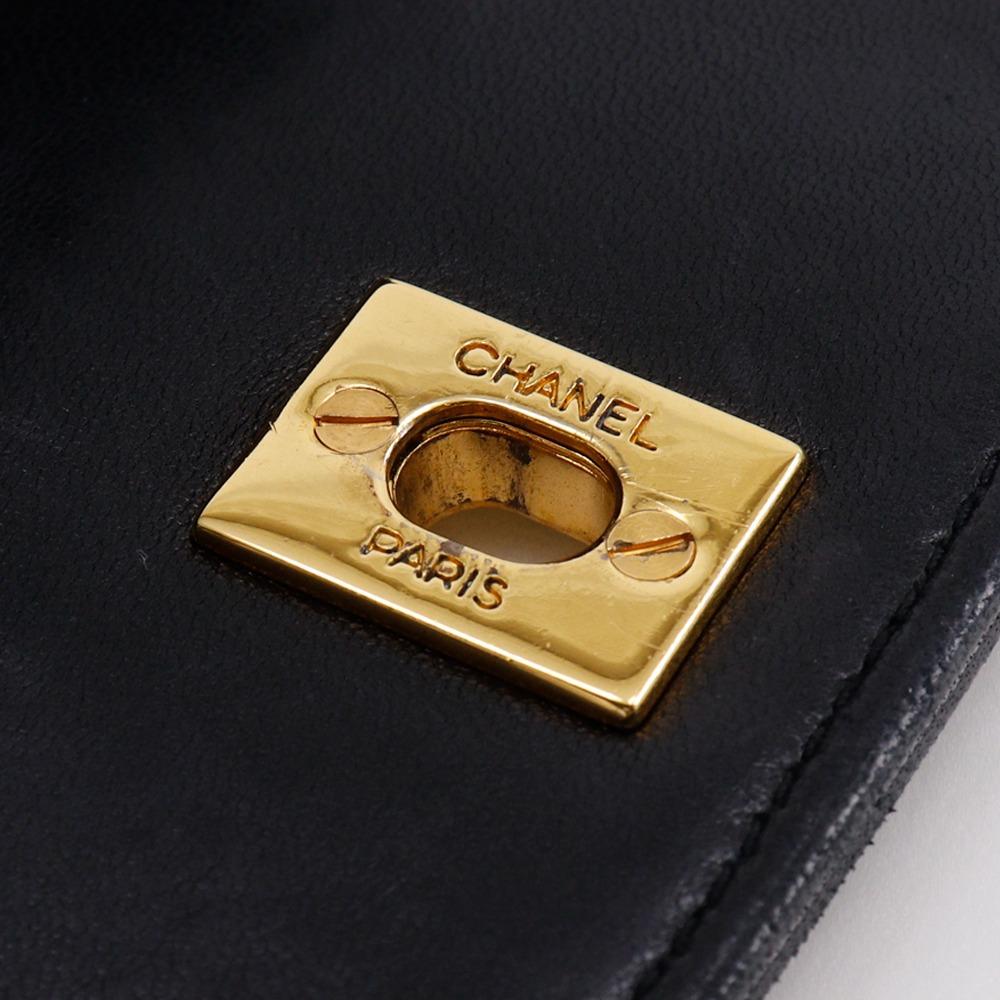 CHANEL Matelasse Shoulder Bag ChainShoulder vintage black lambskin Women Used