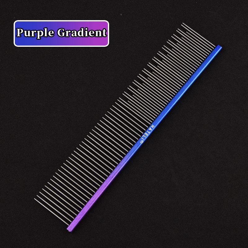 19cm Color Metal Pet Comb Long Short Needles Grooming Stainless Steel Comb Removes Loose Hair Tangles Professional Cat Dog Comb
